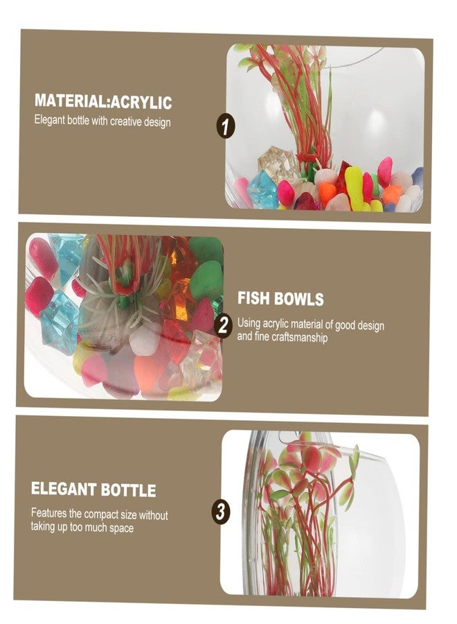 BUGUUYO Wall Goldfish Bowl Wall Hanging Fish Bowl Fish Bowls for Centerpieces Hanging Hydroponic Planter Wall Fish Tank Acrylic Flower Vase Planters Indoor Acrylic Vases Large Water Tank - Image 5